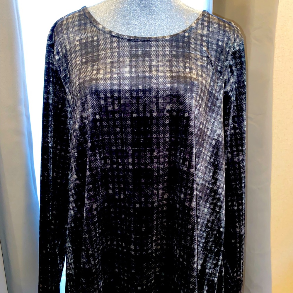Velvet Black and Gray blouse.